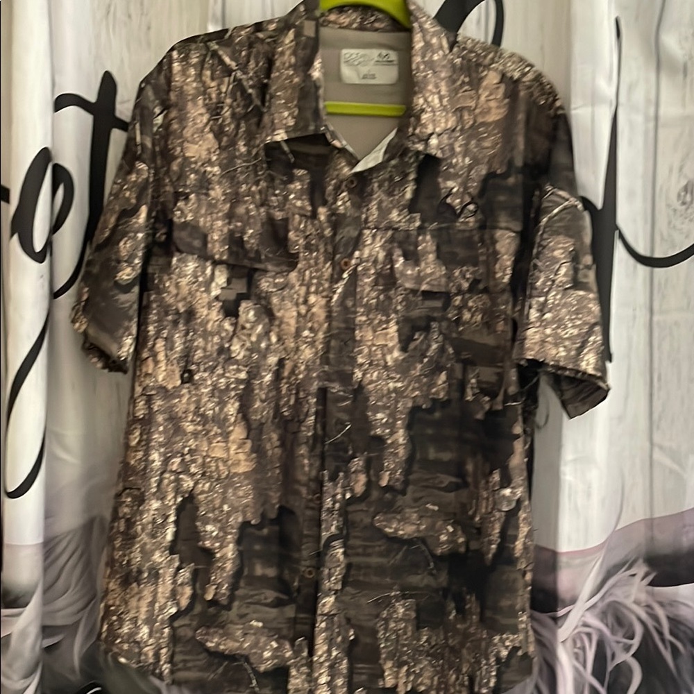 Ocean + Coast RealTree Brown and Black Casual Button Down Shirt